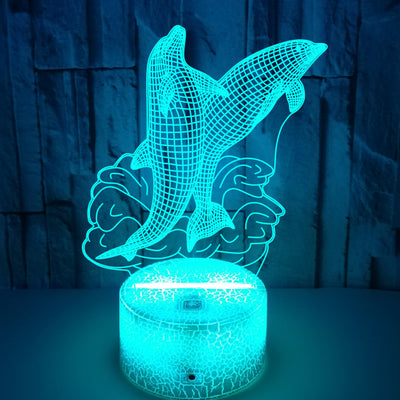 Dolphin Colorful 3D LED Touch Small Night Lamp