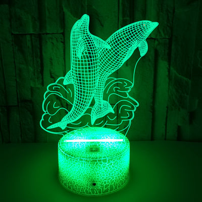 Dolphin Colorful 3D LED Touch Small Night Lamp