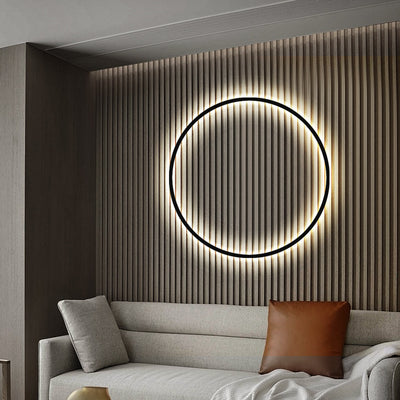 Minimalist Round Bedroom Bedside Lamp Wireless Living Room Sofa Background Wall Hotel Decorative Wall Lamp