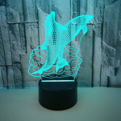 Dolphin Colorful 3D LED Touch Small Night Lamp