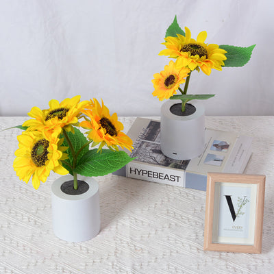 Rechargeable Sunflower Led Simulation Night Light Table Lamp Simulation Flowers Decorative Desk Lamp