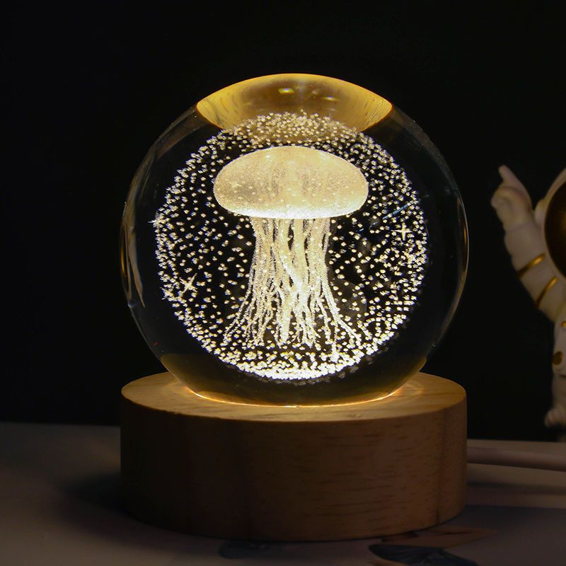 3D Crystal Ball Night Light - Serene Illumination for Any Space