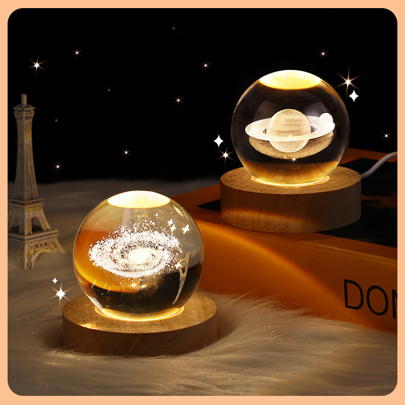 3D Crystal Ball Night Light - Serene Illumination for Any Space