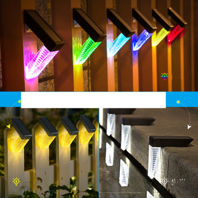 LED Solar Stairs Lights Outdoor Lighting Waterproof Step Deck Light Fence Railing Garden Yard Decoration