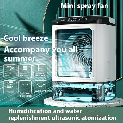 New Style Air Cooler Desktop Air Conditioner Fan Dual Spray Cooling Electric Fan Air Cooler USB Portable Refrigeration