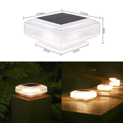 Solar Powered Square Column Headlights For Outdoor Courtyards