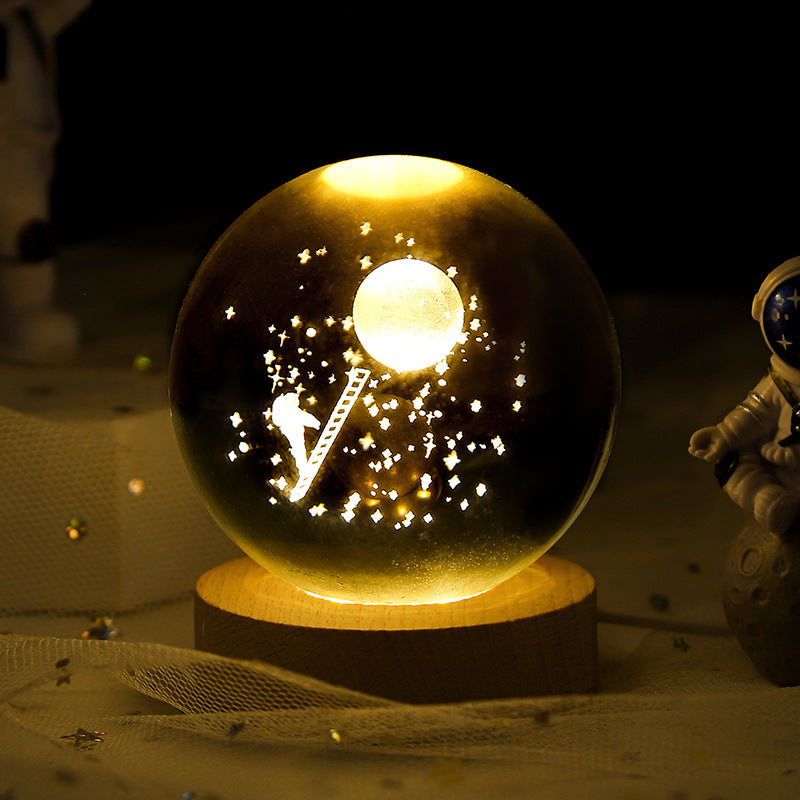 3D Crystal Ball Night Light - Serene Illumination for Any Space