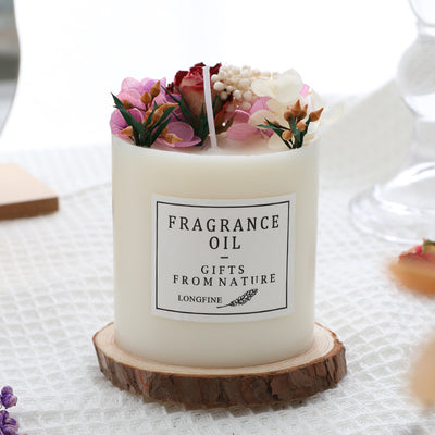 Dried Flowers Decor Romantic Candles