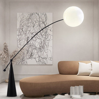 Floor Lamp Ball Light Luxury Moon Lamp, Personality Fishing